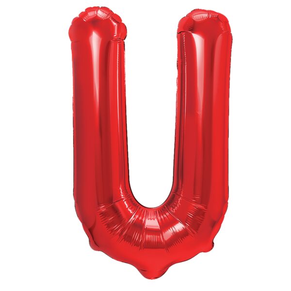 Balon Foliowy Literka U Czerwony 40 Cm Urodziny