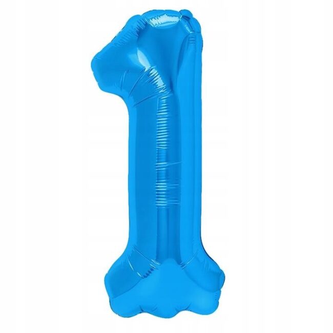 BALON FOLIOWY CYFERKA 1 NIEBIESKA 40 CM