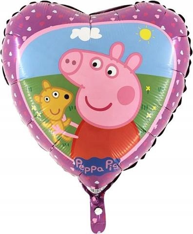 Balon foliowy serce Świnka Peppa 45 cm