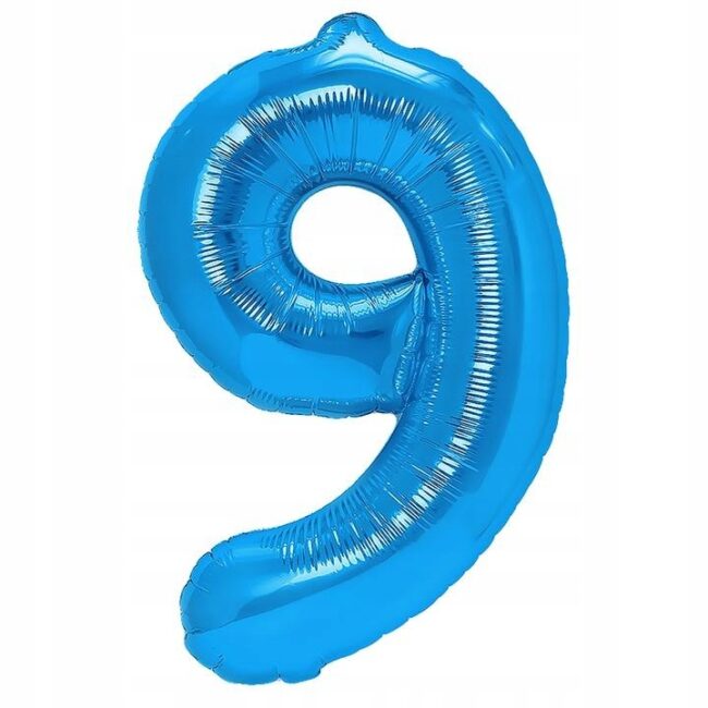 BALON FOLIOWY CYFERKA 9 NIEBIESKA 40 CM
