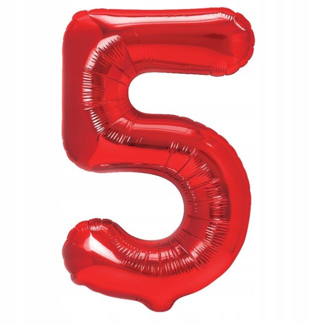cyfra 5 balon czerwony