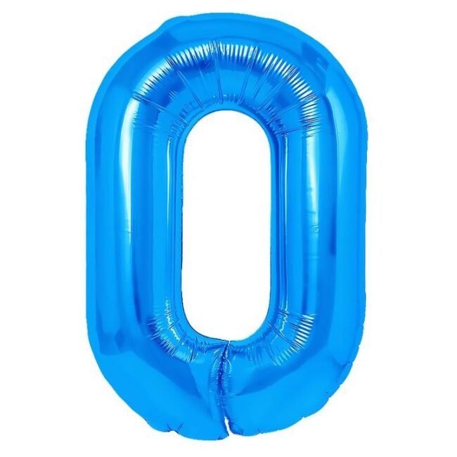 balon cyfra 0 niebieska