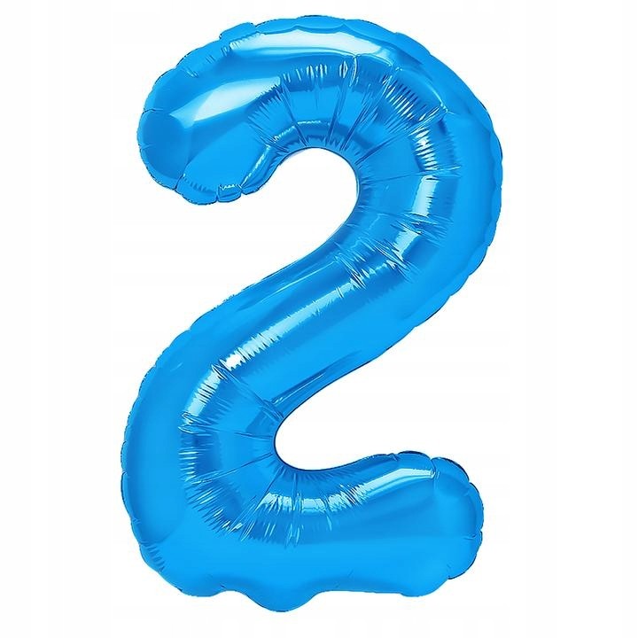 Balon niebieski cyfra 2