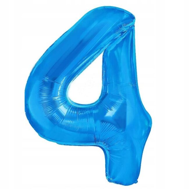 Balon cyfra 4 niebieska