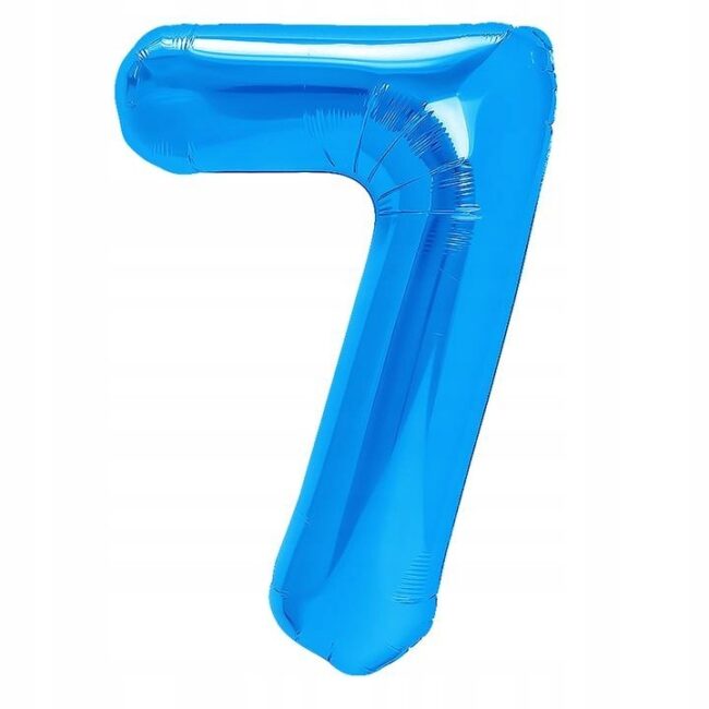 Balon niebieska cyfra 7