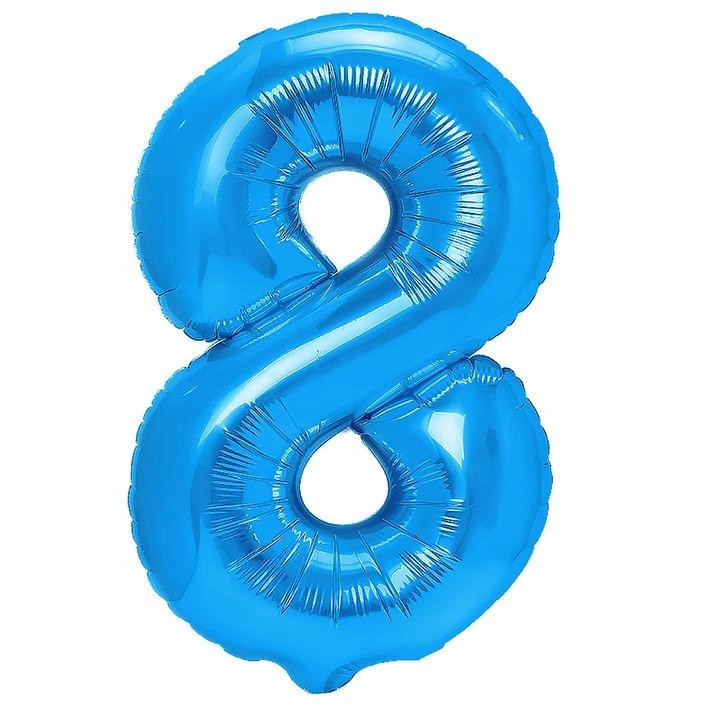 Balon cyfra 8 niebieska