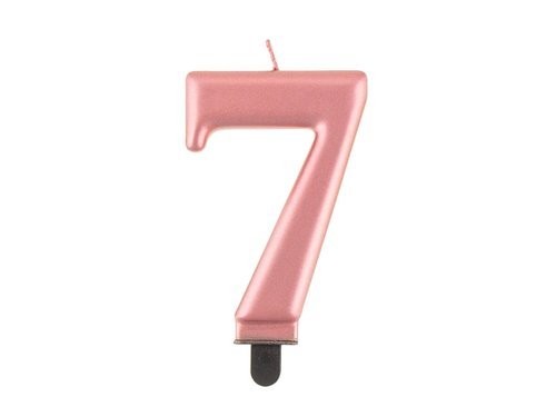 Świeczka Cyfra Cyferka "7" Różowe Złoto