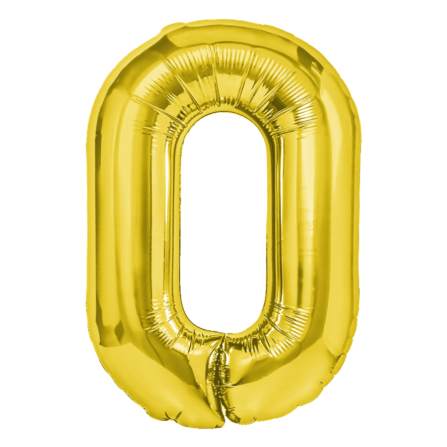 BALON FOLIOWY CYFERKA 0 ZŁOTA 100 CM