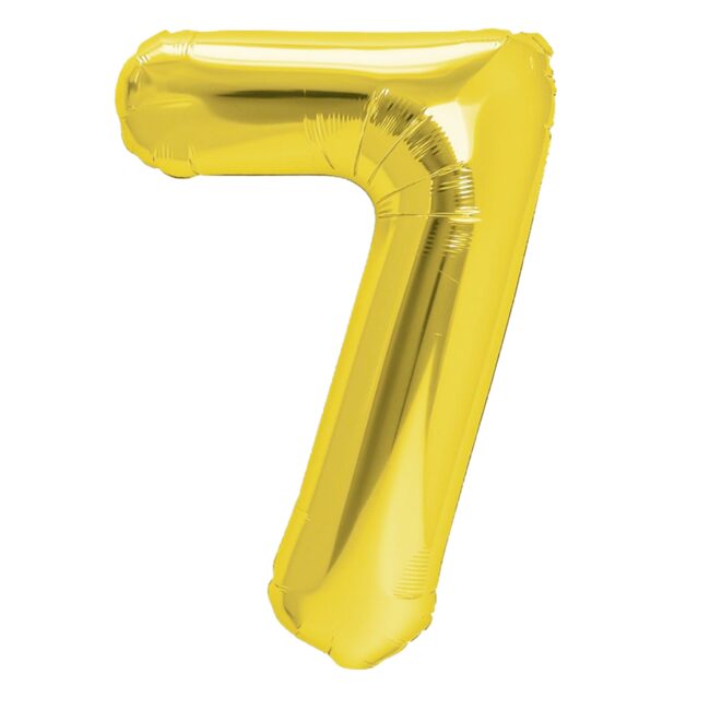 BALON FOLIOWY CYFERKA 7 ZŁOTA 100 CM