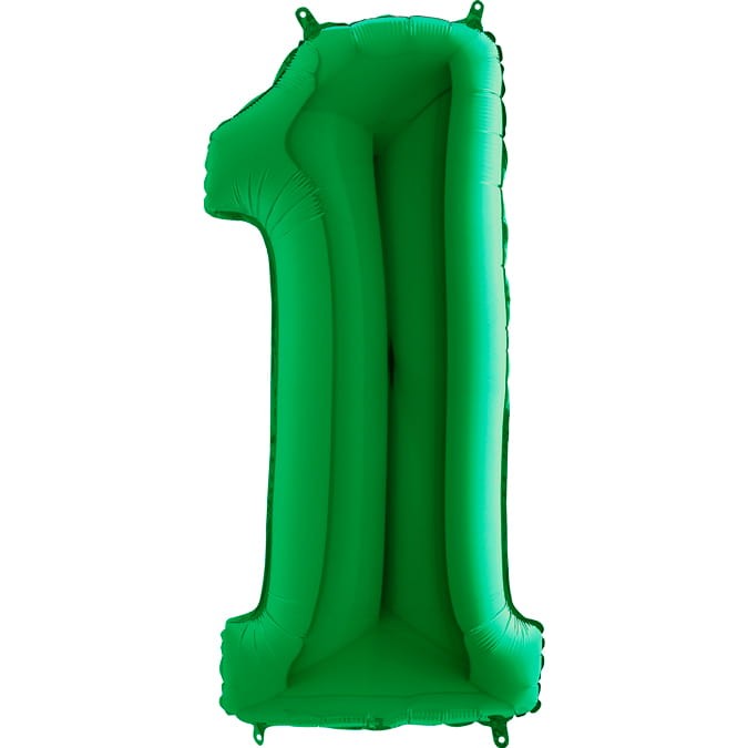BALON FOLIOWY CYFERKA 1 ZIELONA 100 CM