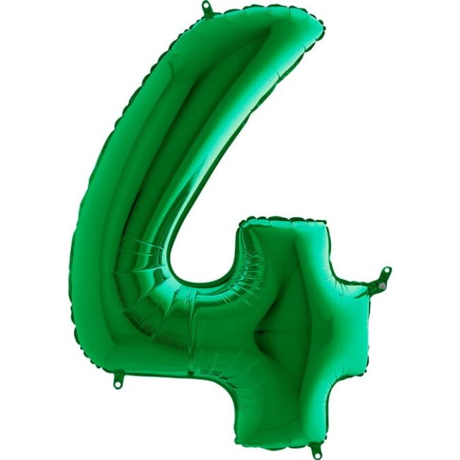 BALON FOLIOWY CYFERKA 4 ZIELONA 100 CM
