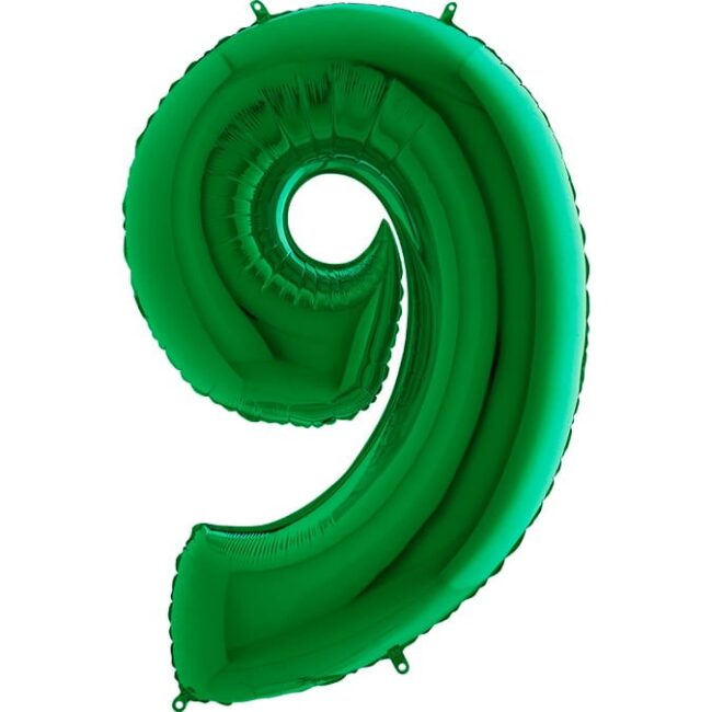 BALON FOLIOWY CYFERKA 9 ZIELONA 100 CM