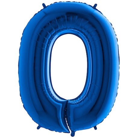 BALON FOLIOWY CYFERKA 0 NIEBIESKA100 CM