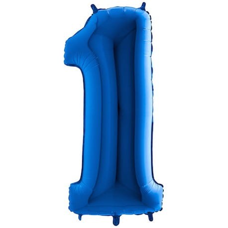 BALON FOLIOWY CYFERKA 1 NIEBIESKA 100 CM