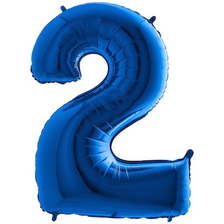 BALON FOLIOWY CYFERKA 2 NIEBIESKA 100 CM
