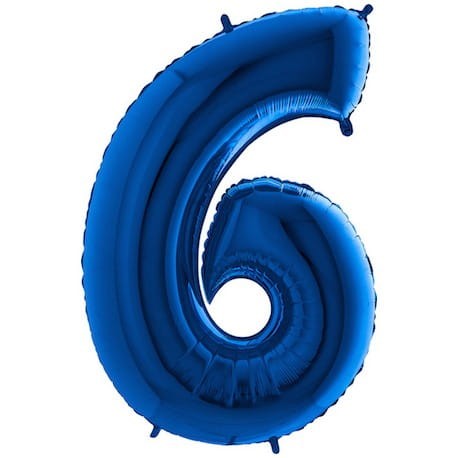 BALON FOLIOWY CYFERKA 6 NIEBIESKA 100 CM