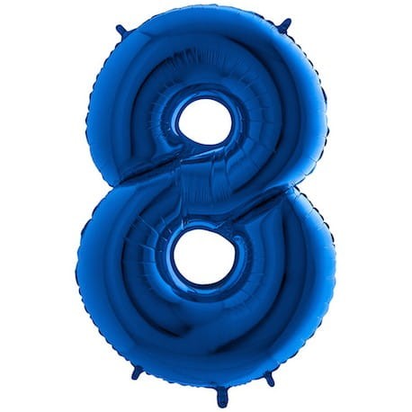 BALON FOLIOWY CYFERKA 8 NIEBIESKA 100 CM