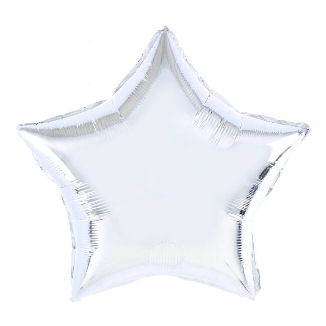 Balon Foliowy Gwiazdka Srebrna 45 Cm