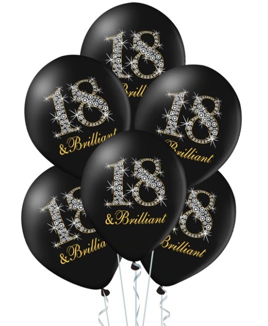 Balony na 18 Urodziny czarne