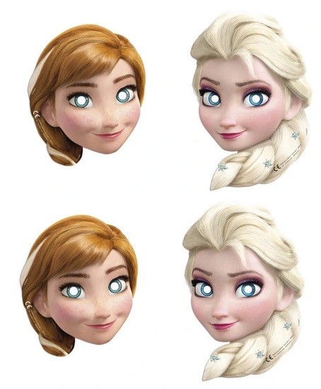 Maska Urodzinowa Frozen Kraina Lodu 6 sztuk