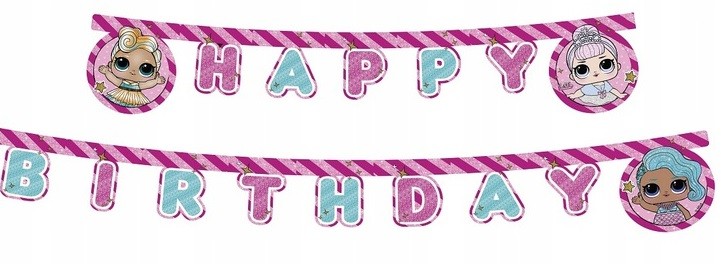 Baner Happy Birthday LOL Surprise 210 cm