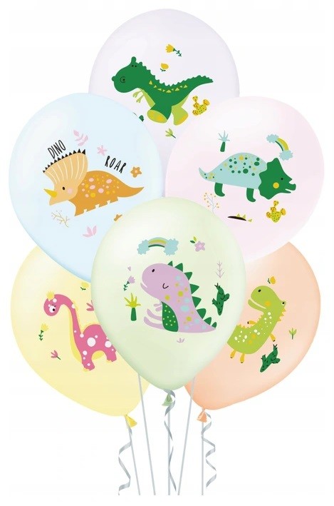 Balony lateksowe Dinozaury 6 sztuk