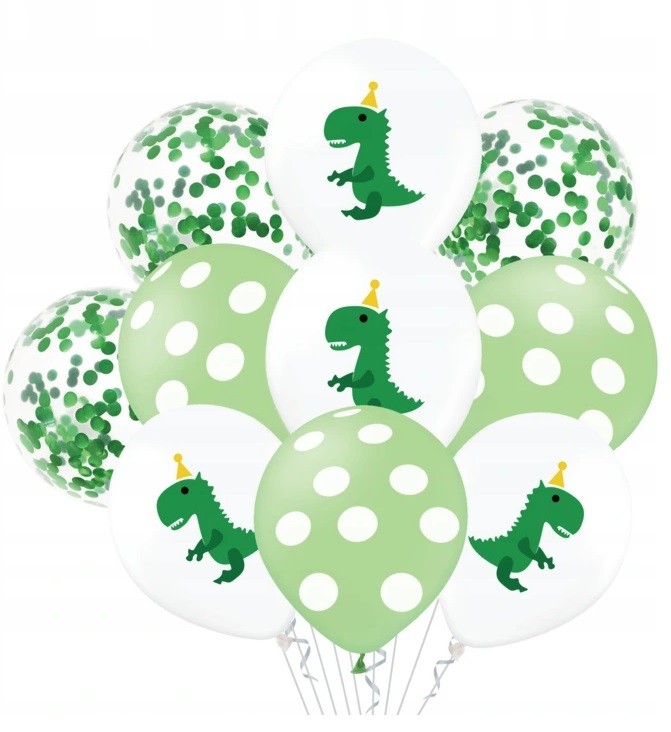 Balony lateksowe Dinozaury Mix 10 sztuk