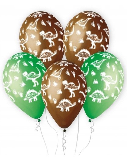 Balony lateksowe Dinozaury 5 sztuk