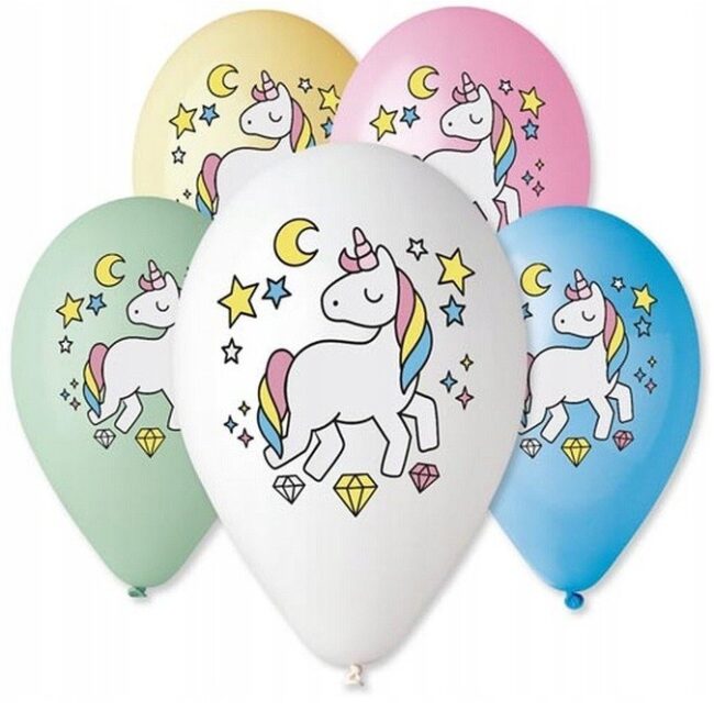 Balony lateksowe Jednorożec 5 sztuk