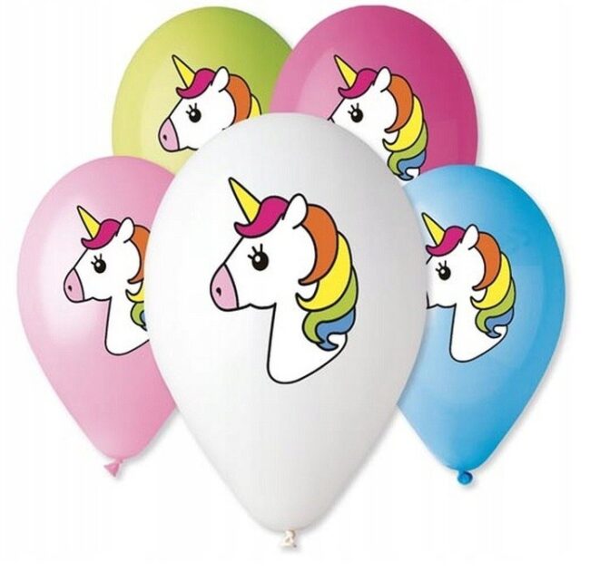 Balony lateksowe Jednorożec 5 sztuk