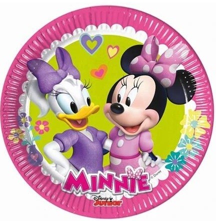 Talerzyki papierowe Myszka Minnie Mini 20 cm 8 sztuk
