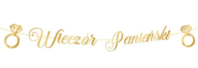 Baner Wieczór Panieński złoty napis 150 cm