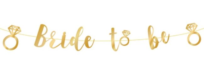 Baner Bride to be złoty napis 150 cm