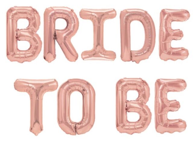 balon bride różowe złoto