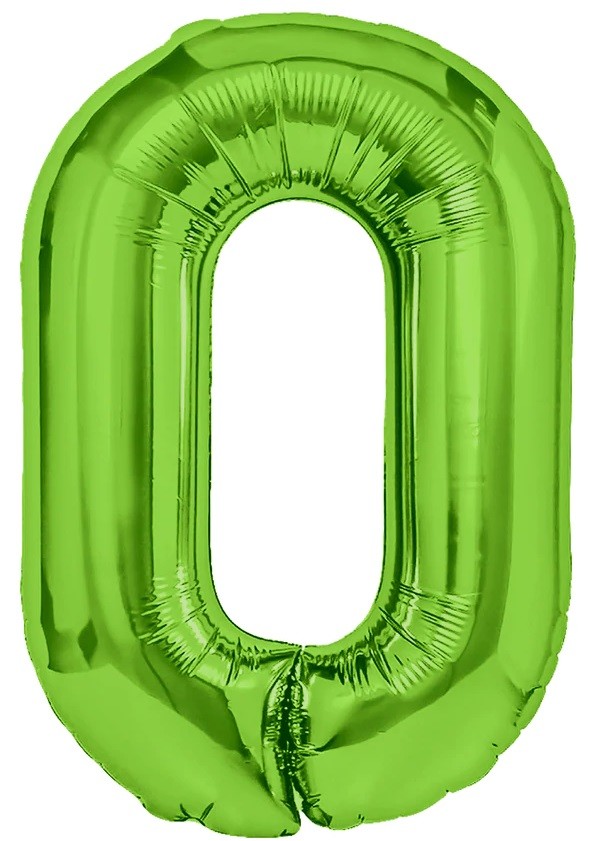zielona cyfra 0 balon