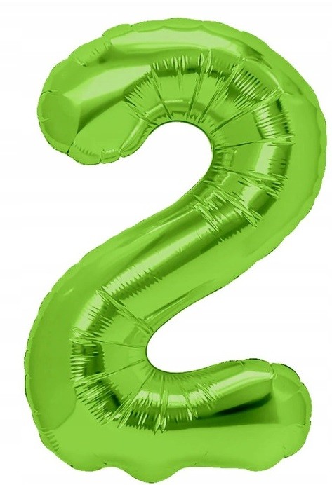 zielona cyfra 2 balon