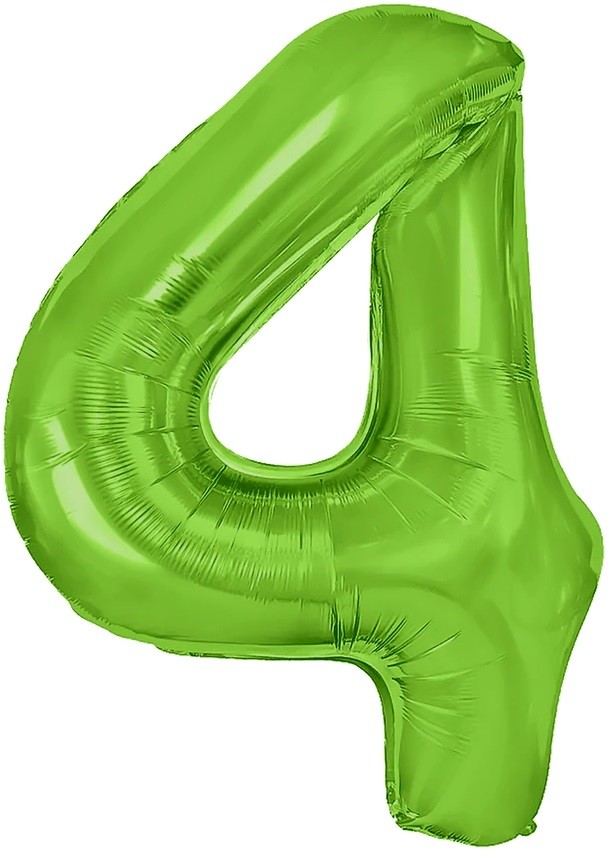 BALON FOLIOWY CYFERKA 4 ZIELONA 100 CM