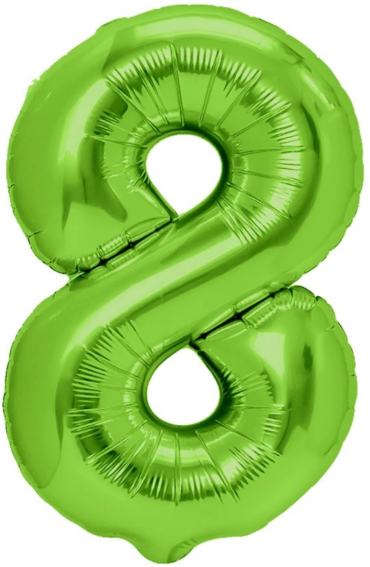 BALON FOLIOWY CYFERKA 8 ZIELONA 100 CM