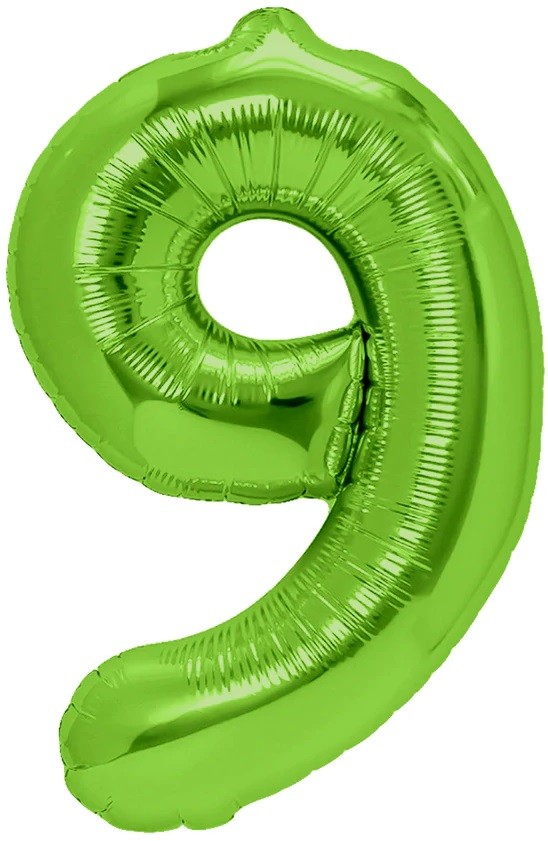 BALON FOLIOWY CYFERKA 9 ZIELONA 100 CM
