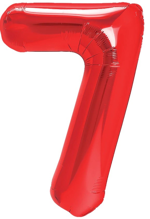 balon czerwona cyferka 7