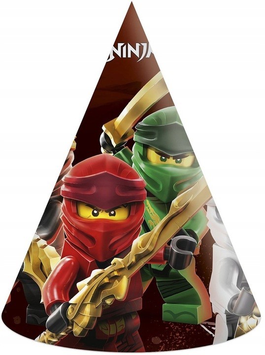 Czapeczki urodzinowe LEGO Ninjago 6 sztuk