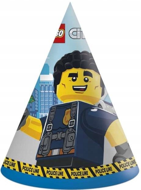 Czapeczki urodzinowe LEGO City 6 sztuk