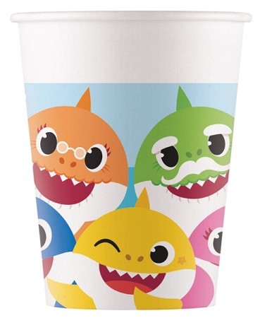 Kubeczki Papierowe Baby Shark 8 sztuk Urodziny