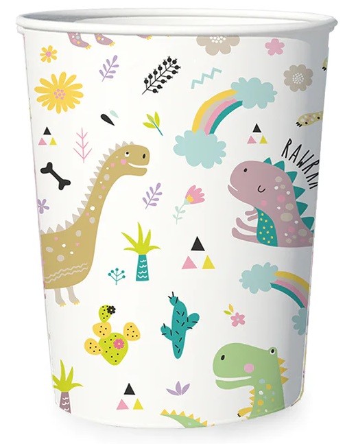 Kubeczki papierowe Dinozaury 6 sztuk