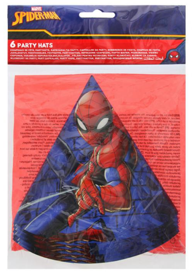 Czapeczki papierowe SpiderMan Spider Man 6 sztuk