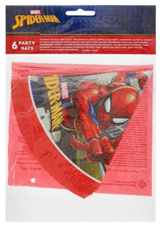 Czapeczki papierowe SpiderMan Spider Man 6 sztuk