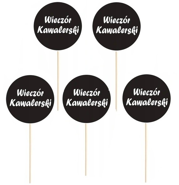 Pikery ozdoby na ciasto " Wieczór Kawalerski" 5 sztuk