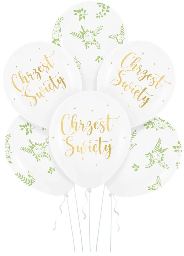 Balony lateksowe Chrzest Święty 6 sztuk