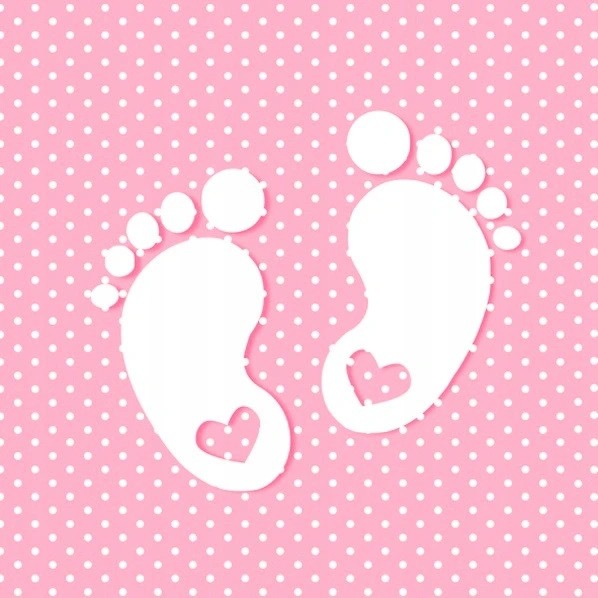 Serwetki Różowe Stopki Baby Shower 20 sztuk