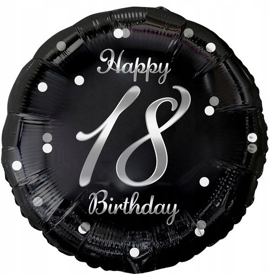 Balon Foliowy Okrągły 18 Urodziny 45 cm